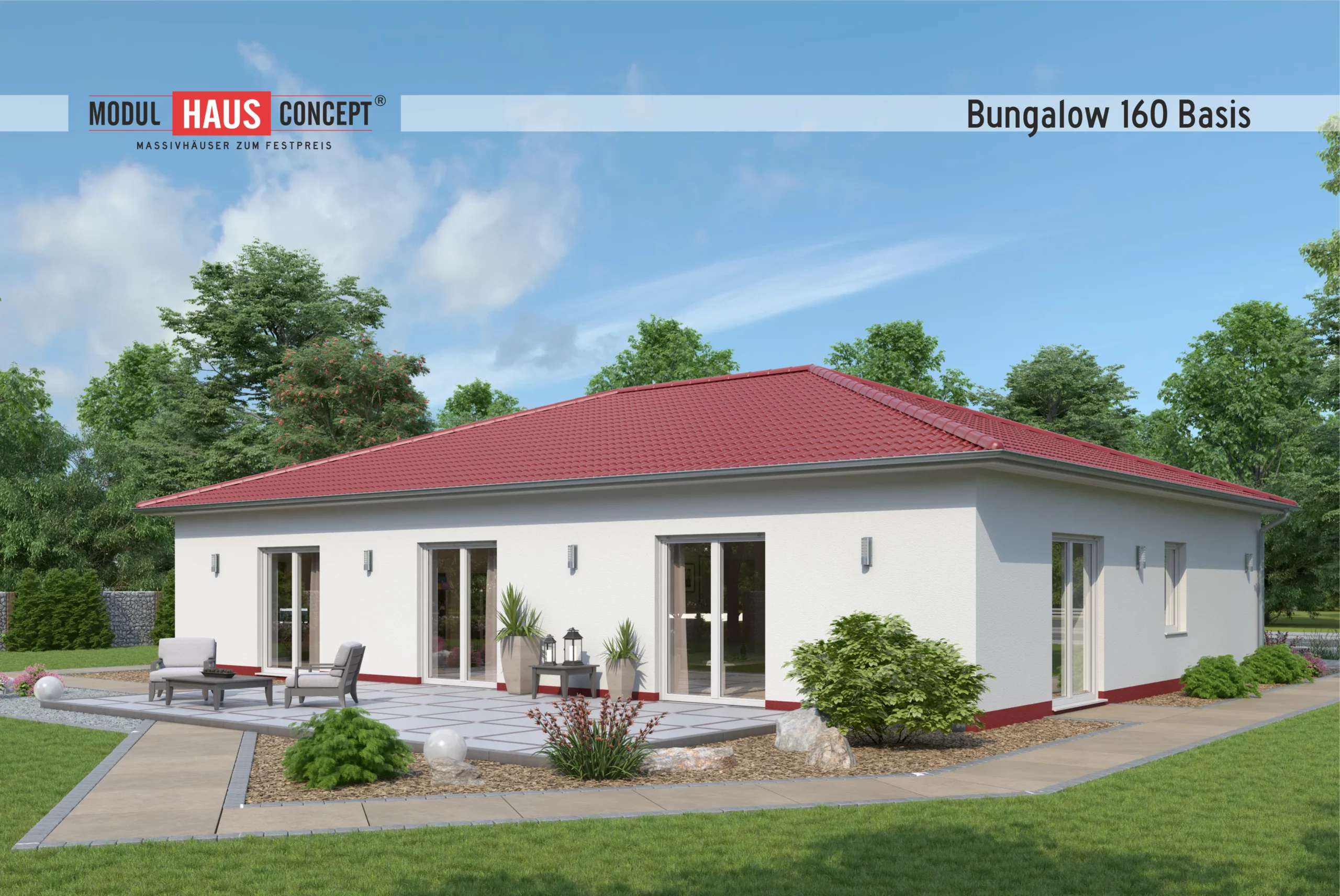 Modul Hausconcept GmbH - Bungalow 160 Garten