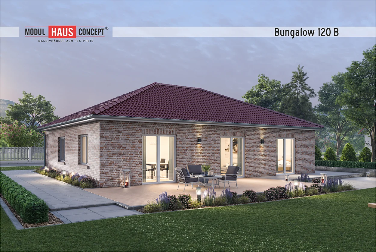 Modul Hausconcept GmbH - Bungalow 120 B Klinker Garten