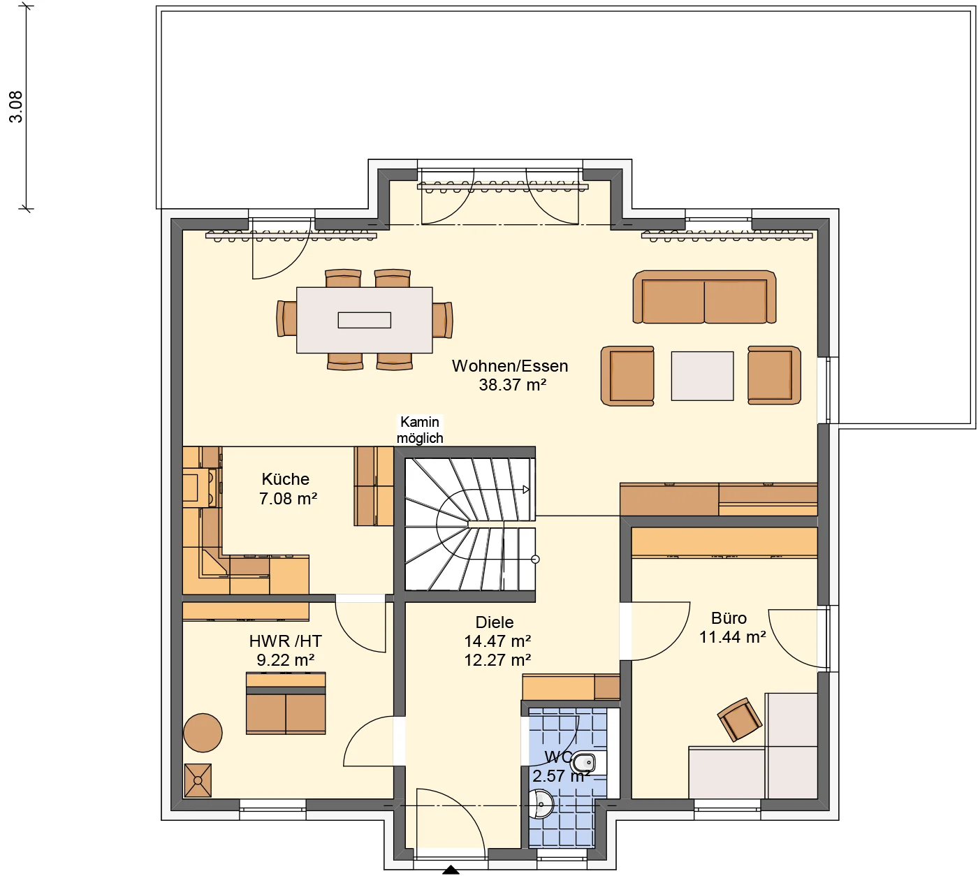 Einfamilienhaus Esprite 160 A, Grundriss EG