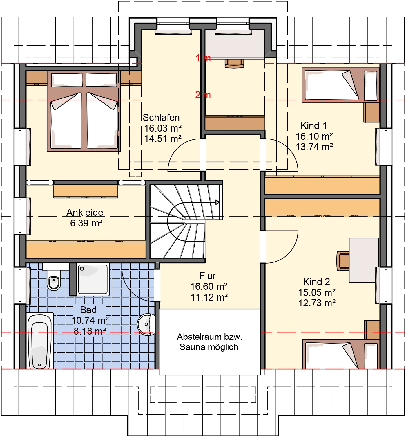 Einfamilienhaus Esprite 160 A, Grundriss OG
