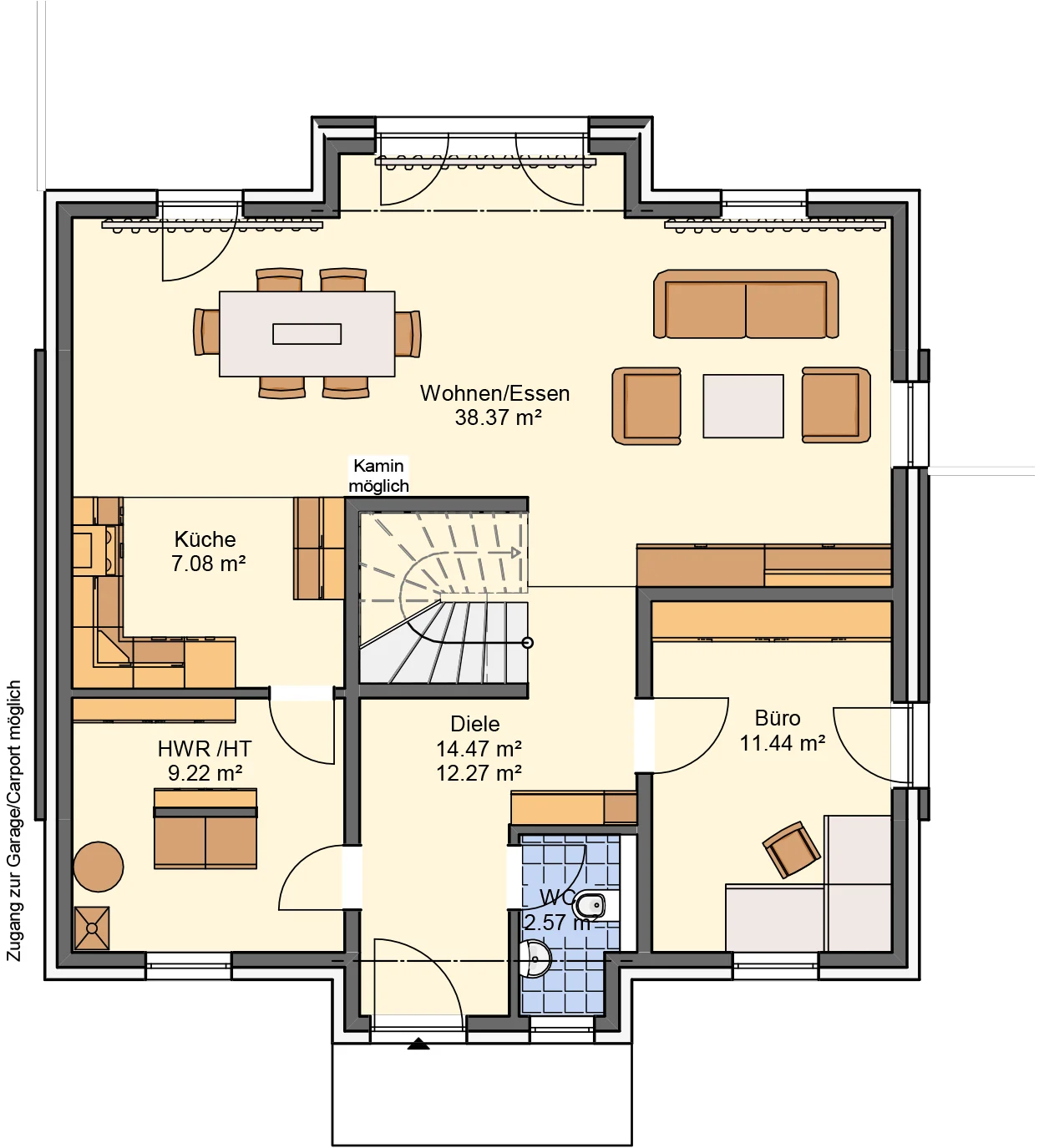 Einfamilienhaus Esprite 160 B, Grundriss EG