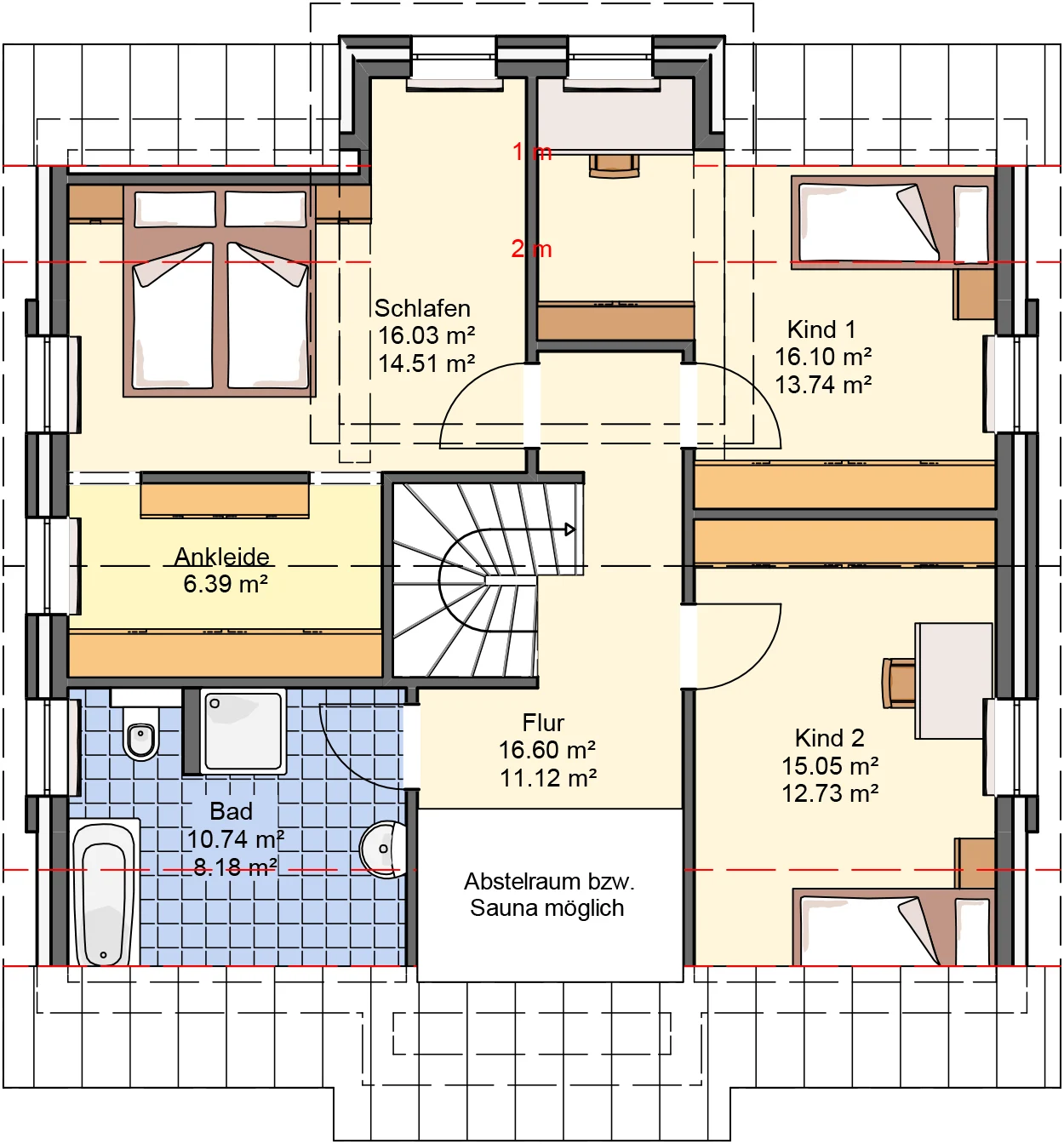 Einfamilienhaus Esprite 160 B, Grundriss OG