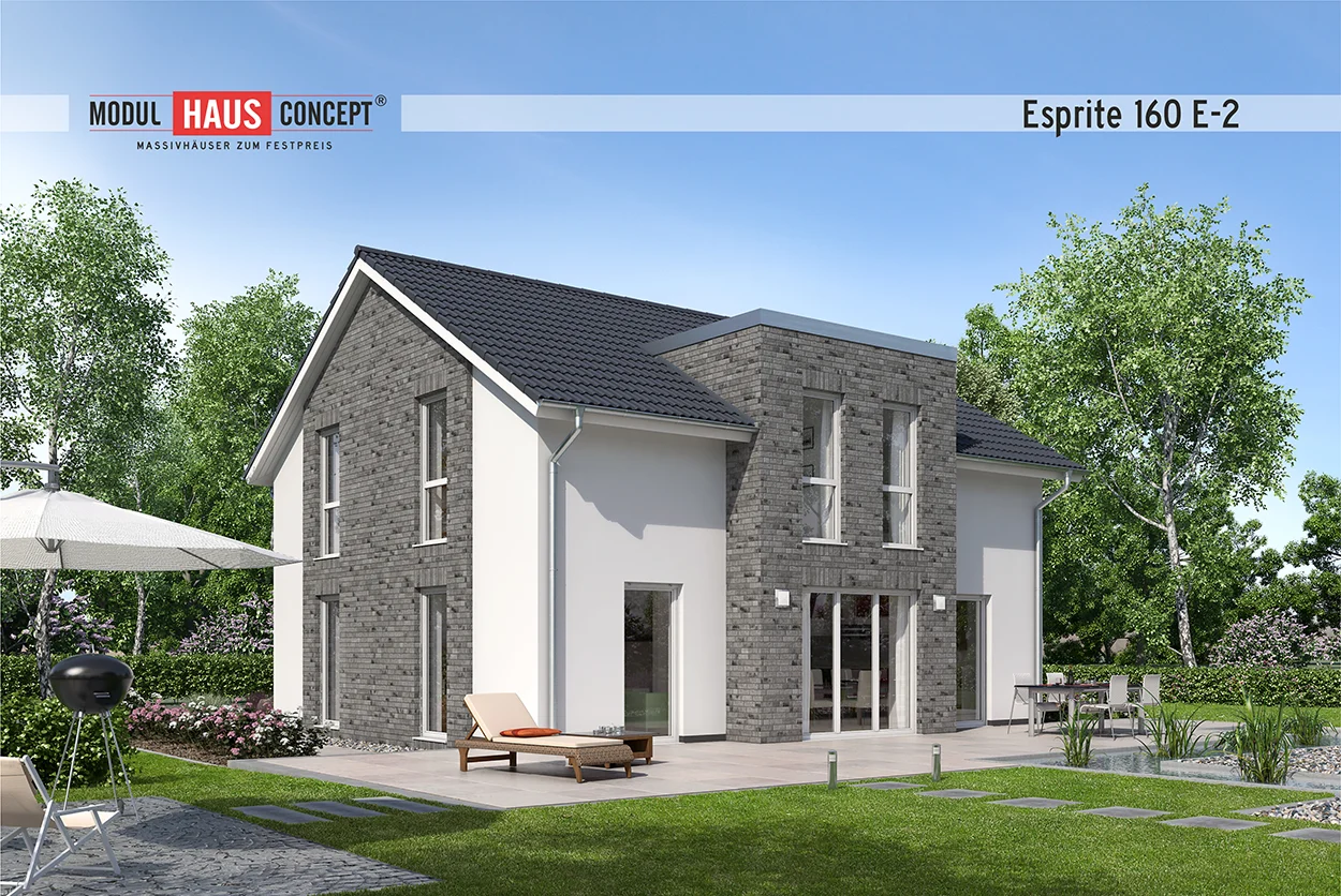 Modul Hausconcept GmbH - Esprite 160 E_2_Klinker_Fenster weiß