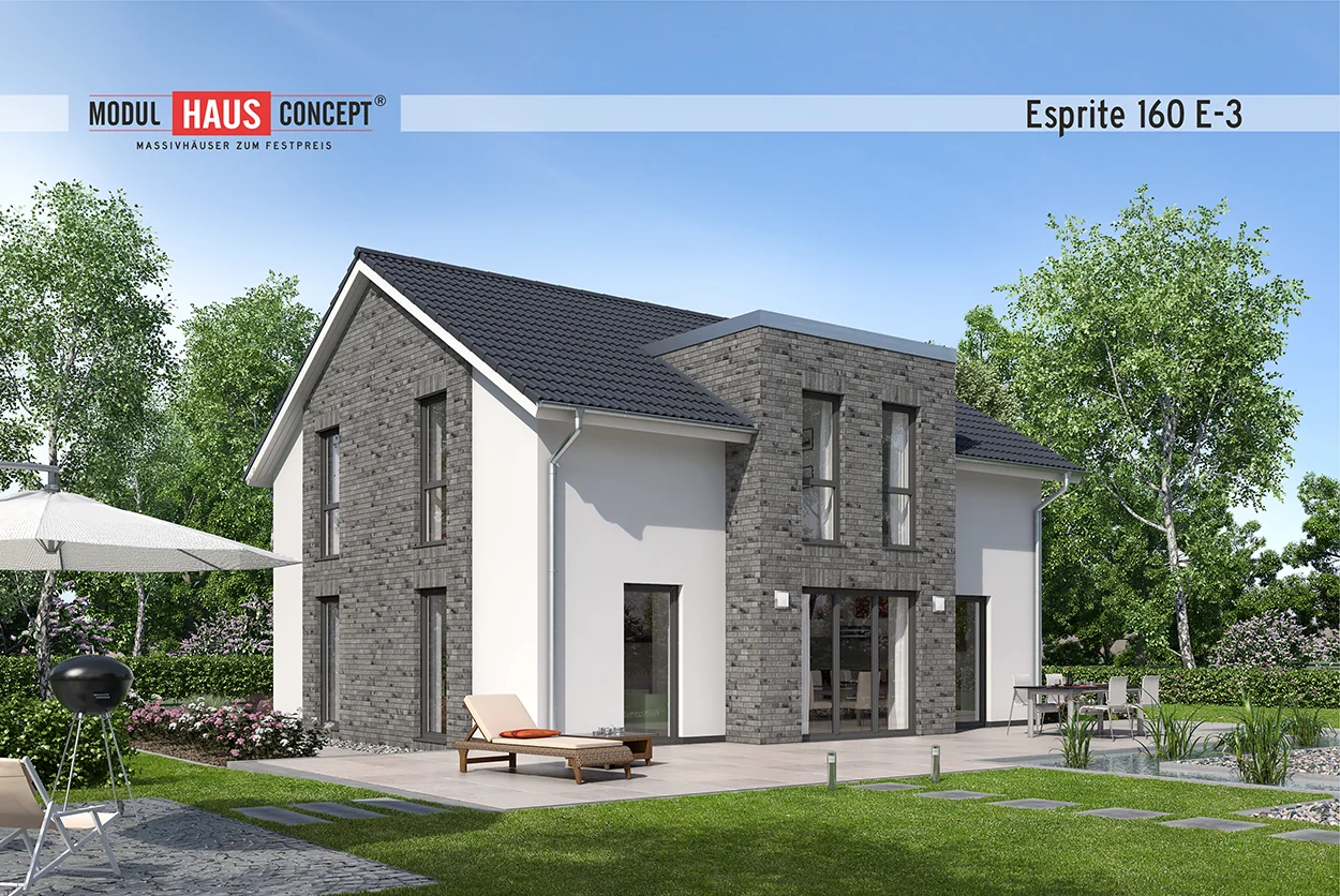 Modul Hausconcept GmbH - Esprite 160 E_3_ Klinker_Fenster anthrazit