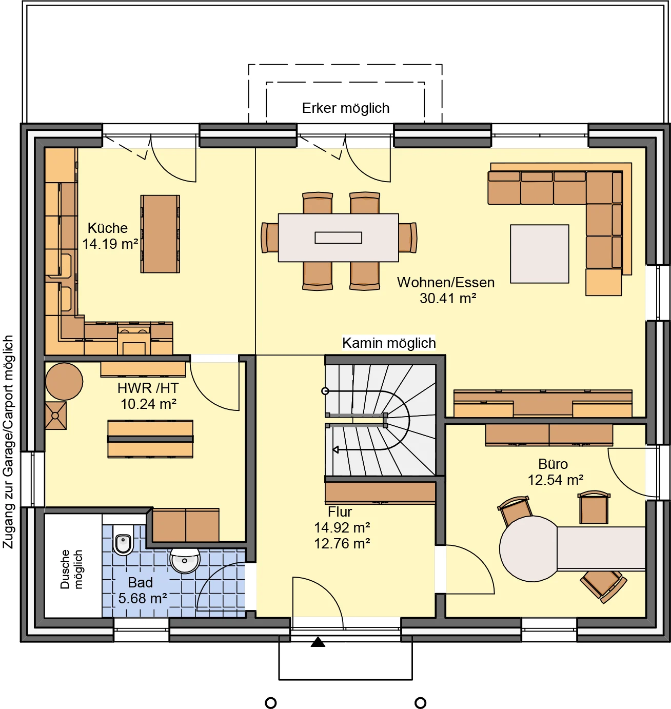Stadtvilla 170 B Grundriss EG