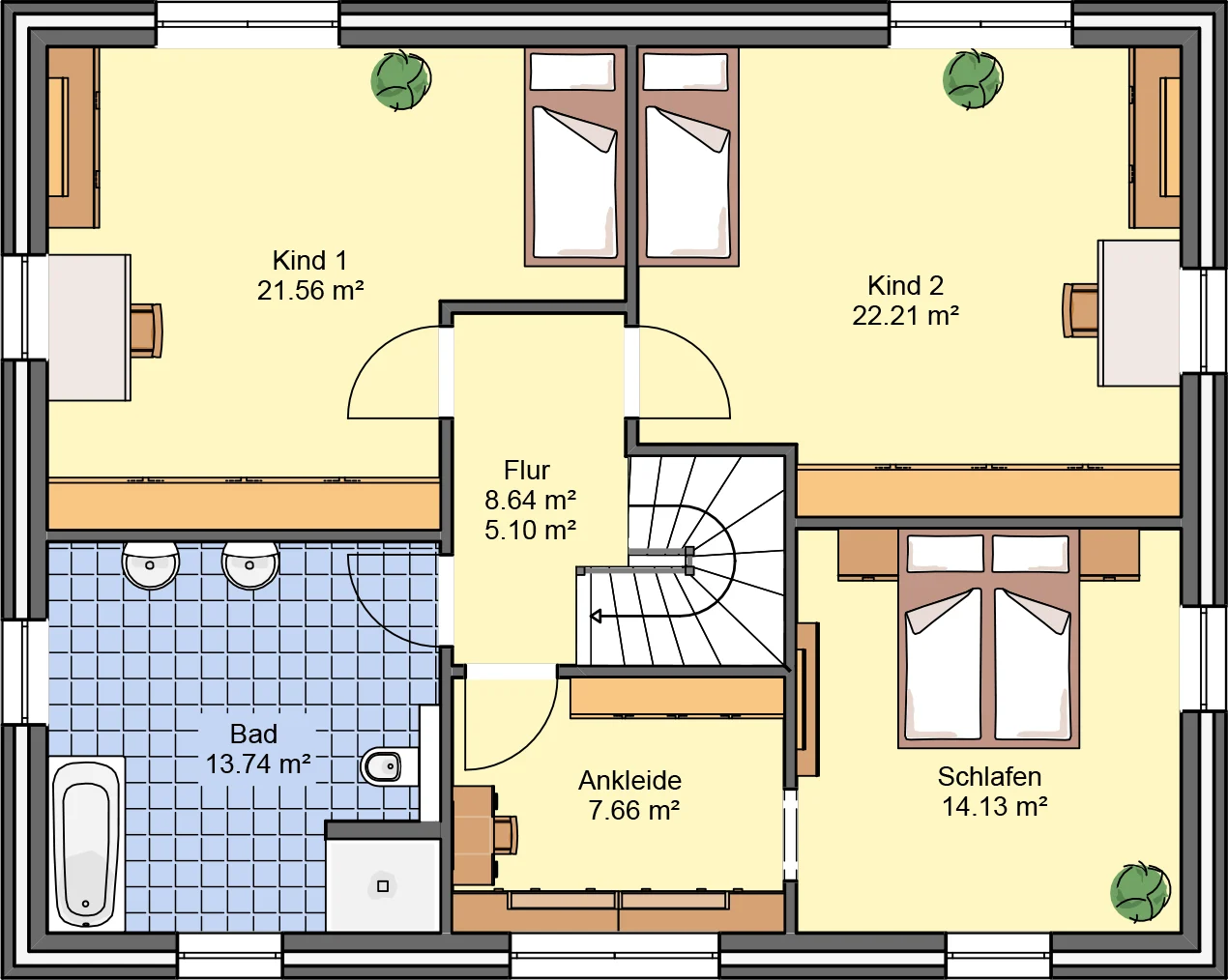 Stadtvilla 170 B Grundriss OG